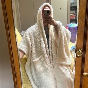 Cozy Cream Hooded Blanket Poncho